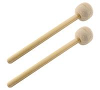 Jiozermi 2 mazos de tambor de 12.8 pulgadas de largo, baquetas de fieltro de lana, palos de percusión de bajo antideslizantes, pieza de accesorio de banda de instrumento para tambores de tambor, color