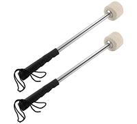 Jiozermi 2 mazos de tambor de 13.8 pulgadas de largo, baquetas de fieltro de lana, palos de percusión de bajo antideslizantes, pieza de accesorio de banda de instrumento para tambores de tambor, color