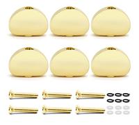 Jiozermi Botones de afinación de guitarra de metal dorado, semicírculo, cabezales de botón de afinación, afinadores, mango de máquina para guitarra eléctrica folk y acústica, paquete de 6