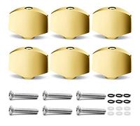 Jiozermi Botones de afinación de metal dorado para guitarra, forma cuadrada, cabezales de botón de afinación, mango de máquina para guitarra eléctrica y acústica, paquete de 6
