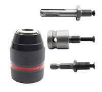 Jiozermi Portabrocas de metal sin llave de 13 mm, con vástago SDS-Plus, vástago hexagonal de 1/4 pulgadas, adaptador de llave de impacto de 1/2 pulgada