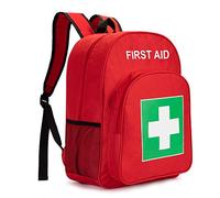Jipemtra Bolsa roja de primeros auxilios, mochila vacía para tratamiento médico de primeros auxilios, bolsas de trauma para camping, ciclismo, senderismo, guardería al aire libre (rojo)