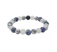 Jipersuo Pulseras calmantes para mujeres y hombres, regalo de ansiedad para adultos, pulsera de piedra natural, pulsera de cristal de aguamarina de howlita, pulseras de salud mental para mujeres, 20cm