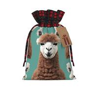 JIPOFD Alpaca Llama Navidad cordón bolsa resistente 11,9 x 17,5 cm adecuada para regalos de fiesta y caja de regalo 1 unidad