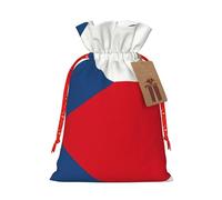 JIPOFD Bandera de la República Checa, bolsa de cordón de Navidad robusta de 4.7 x 6.9 pulgadas, adecuada para regalos de fiesta y embalaje de regalo, 1 unidad