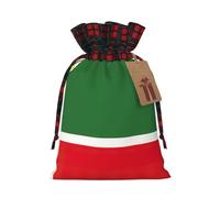 JIPOFD Bandera de la República de Chechenia, bolsa de cordón de Navidad robusta de 4.7 x 6.9 pulgadas, adecuada para regalos de fiesta y embalaje de regalo, 1 unidad