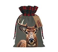 JIPOFD Beauty Deer - Bolsa de cordón de Navidad robusta de 4.7 x 6.9 pulgadas, adecuada para regalos de fiesta y embalaje de regalo, 1 unidad
