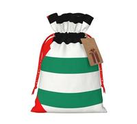 JIPOFD Bolsa de cordón de Navidad con bandera de Palestina robusta de 4.7 x 6.9 pulgadas, adecuada para regalos de fiesta y embalaje de regalo, 1 unidad