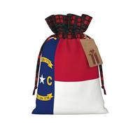 JIPOFD Bolsa de cordón de Navidad con bandera del estado de Carolina del Norte, resistente, 4.7 x 6.9 pulgadas, adecuada para regalos de fiesta y embalaje de regalo, 1 unidad
