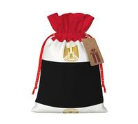 JIPOFD Bolsa de cordón de Navidad con bandera egipcia robusta de 8.3 x 11.8 pulgadas, adecuada para regalos de fiesta y embalaje de regalo, 1 unidad