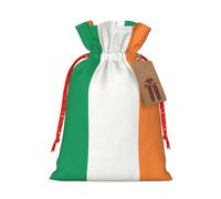 JIPOFD Bolsa de cordón de Navidad con bandera irlandesa robusta de 4.7 x 6.9 pulgadas, adecuada para regalos de fiesta y embalaje de regalo, 1 unidad