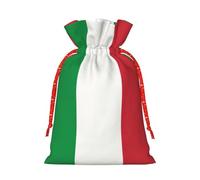 JIPOFD Bolsa de cordón de Navidad con bandera italiana robusta de 4.7 x 6.9 pulgadas, adecuada para regalos de fiesta y embalaje de regalo, 1 unidad