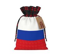 JIPOFD Bolsa de cordón de Navidad con bandera rusa robusta de 4.7 x 6.9 pulgadas, adecuada para regalos de fiesta y embalaje de regalo, 1 unidad