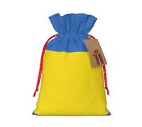 JIPOFD Bolsa de cordón de Navidad con bandera ucraniana robusta de 8.3 x 11.8 pulgadas, adecuada para regalos de fiesta y embalaje de regalo, 1 unidad
