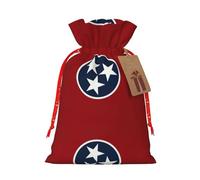 JIPOFD Bolsa de cordón de Navidad con diseño de bandera del estado de Tennessee resistente de 4.7 x 6.9 pulgadas, adecuada para regalos de fiesta y embalaje de regalo, 1 unidad