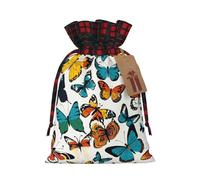 JIPOFD Bolsa de cordón de Navidad de mariposa colorida robusta de 4.7 x 6.9 pulgadas, adecuada para regalos de fiesta y embalaje de regalo, 1 unidad