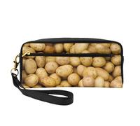 JIPOFD Bolsa de maquillaje de patatas de jardín, bolsa de cosméticos, bolsa de aseo de viaje, bolsa de almacenamiento bonita para mujeres, Negro -, Talla única