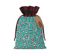 JIPOFD Bolsa de Navidad con cordón para telón de fondo de dulces y caramelos, robusta de 4.7 x 6.9 pulgadas, adecuada para regalos de fiesta y embalaje de regalo, 1 unidad