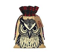JIPOFD Bonita bolsa de cordón de Navidad con diseño de búho resistente de 4.7 x 6.9 pulgadas, adecuada para regalos de fiesta y embalaje de regalo, 1 unidad