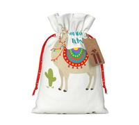 JIPOFD Bonita bolsa de cordón de Navidad con diseño de llama, cactus, resistente, de 8.3 x 11.8 pulgadas, adecuada para regalos de fiesta y embalaje de regalo, 1 unidad