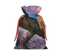JIPOFD Canadian Smokey Mountain Cliff Christmas - Bolsa de cordón resistente de 21 x 30 cm, adecuada para regalos de fiesta y caja de regalo, 1 unidad