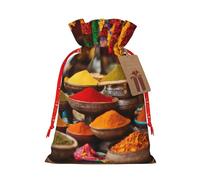 JIPOFD Condiments Spices - Bolsa de cordón de Navidad robusta de 8.3 x 11.8 pulgadas, adecuada para regalos de fiesta y embalaje de regalo, 1 unidad