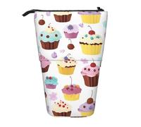 JIPOFD Delicious Cupcakes - Estuche para lápices de pie, bonito estuche para bolígrafos, soporte portátil para lápices, para suministros de oficina, Negro, One Size, Moda