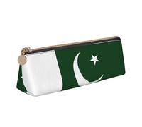 JIPOFD El estuche de cuero triangular creativo de la bandera de Pakistán es ligero y práctico con gran capacidad de almacenamiento