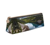 JIPOFD El estuche de cuero triangular creativo del Parque Nacional Glacier es ligero y práctico con gran capacidad de almacenamiento, Blanco, One Size, Art Deco