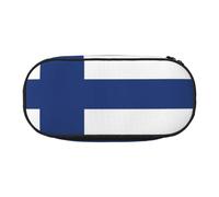 JIPOFD Estuche grande con la bandera de Finlandia, gran capacidad, organizador de bolígrafos, para mujeres y hombres, Negro , Talla única, Art Deco