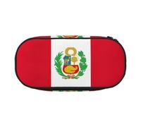 JIPOFD Estuche grande con la bandera de Perú, bolsa de almacenamiento de alta capacidad, organizador de bolígrafos, para mujeres y hombres, Negro , Talla única, Art Deco