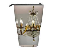 JIPOFD Estuche para lápices de pie para lámpara de araña de salón de bolas, bonito estuche para bolígrafos, soporte portátil para lápices, para suministros de oficina, Black, Talla única, moda