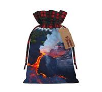 JIPOFD Kilauea Volcanos - Bolsa con cordón de Navidad robusta de 21 x 30 cm, adecuada para regalos de fiesta y embalaje de regalo, 1 unidad