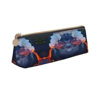 JIPOFD Kilauea Volcanos Creative - Estuche triangular de cuero ligero y práctico con gran capacidad de almacenamiento