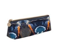 JIPOFD Kilauea Volcanos Creative - Estuche triangular de cuero ligero y práctico con gran capacidad de almacenamiento