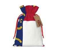 JIPOFD North Carolina State Flag Christmas Drawstring Pouch Robusto 11,9 x 17,5 cm Adecuado para regalos de fiesta y envoltorios de regalo, 1 pieza