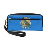 JIPOFD Oklahoma Bandera del Estado Bolsa de Maquillaje Bolsa de Cosméticos Bolsa de Viaje Toiletry Bag Organizador Lindo Bolsa de Almacenamiento para, Negro , Talla única