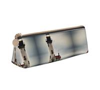 JIPOFD Old Lighthouse-Standard-Scale-2_00x - Estuche de piel triangular creativo es ligero y práctico con gran capacidad de almacenamiento, White, Talla única, Decoración de arte