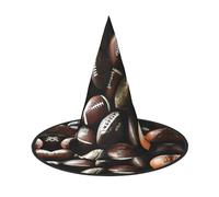 JIPOFD Pila de balones de fútbol de Halloween, accesorio de disfraz de bruja puntiagudo, sombrero de bruja, sombrero de bruja, sombreros plegables de Halloween, 2 piezas