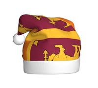 JIPOFD Sombrero de Papá Noel con la bandera de Sri Lanka, sombrero de Navidad para adultos para mujeres y hombres, suave y cómodo sombrero de Papá Noel grueso al tacto