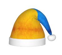 JIPOFD Sombrero de Papá Noel con la bandera de Ucrania, sombrero de Navidad unisex, suave al tacto y cómodo, sombrero de Papá Noel grueso