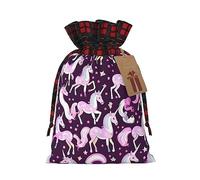 JIPOFD Unicorns - Bolsa de cordón de Navidad roja robusta de 4.7 x 6.9 pulgadas, adecuada para regalos de fiesta y embalaje de regalo, 1 unidad