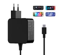 Jippofu Cargador Compatible con Nintendo Switch/Steam Deck, 45W USB C Carga rápida para Switch OLED/Switch Lite, Charger AC Adaptador para Tipo C Computadora PC portátil/Teléfono 20V/2.25A 15V/3A