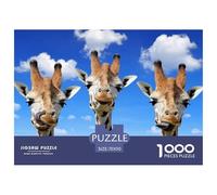 Jirafa Animal Puzzle de 1000 Piezas Papel para Adultos Cielo Azul Fauna Juego de Puzzle 1000 Piezas Relajación Decoración Regalo 70x50cm/1000pcs 70x50cm/1000pcs