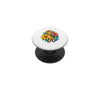 Jirafa asomándose con una Sonrisa traviesa PopSockets PopGrip Adhesivo