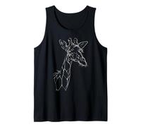 Jirafa Cabeza Esquema Safari Animal Dibujo Camiseta sin Mangas