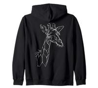 Jirafa Cabeza Esquema Safari Animal Dibujo Sudadera con Capucha