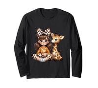 Jirafa Chica A Juego Animal Hija Traje Safari Zoo Viaje Manga Larga