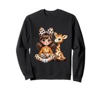 Jirafa Chica A Juego Animal Hija Traje Safari Zoo Viaje Sudadera