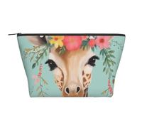 Jirafa con Estampado Floral, Bolsa de artículos de tocador Bolsa de Maquillaje Bolsa de cosméticos Bolsa de artículos de tocador de Viaje portátil